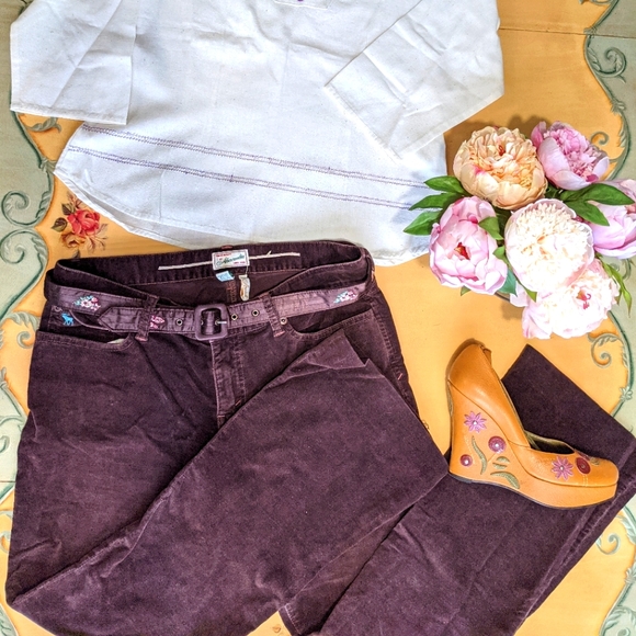 ABERCROMBIE BROWN STRETCH CHINOS 97%COTTON  and 100%cotton Blouse NWT - Picture 3 of 11